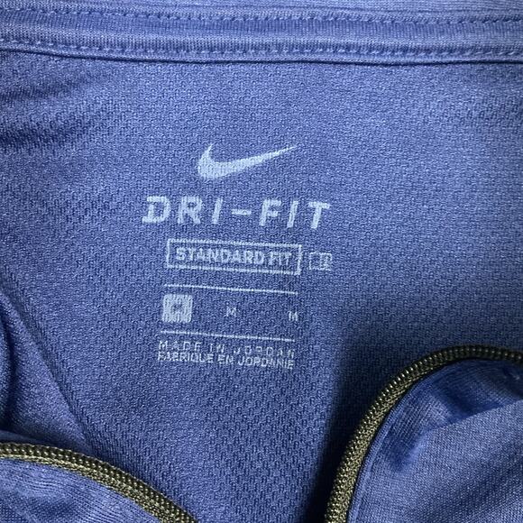 Nike Shirt Mens Medium Blue Breathe 1/4 Zip Dri-Fit Training Gym Running - Picture 3 of 7